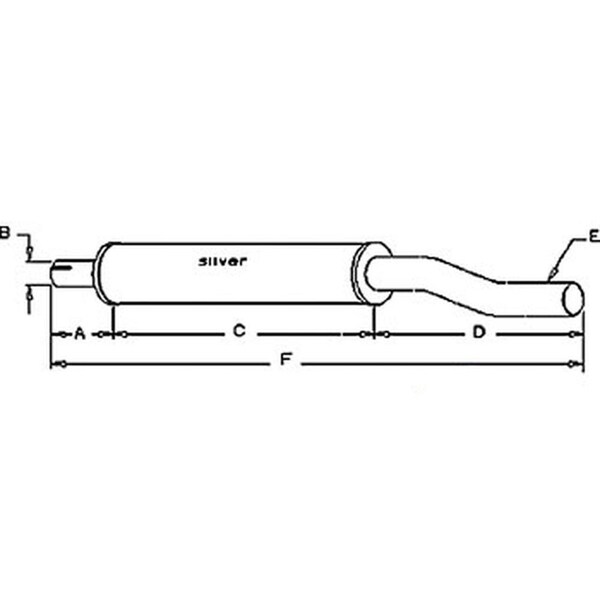 Aftermarket 186886M91 New Fits Massey Ferguson Tractor Muffler 65 for Diesel Appli Fits CATi MUK40-0016 - main